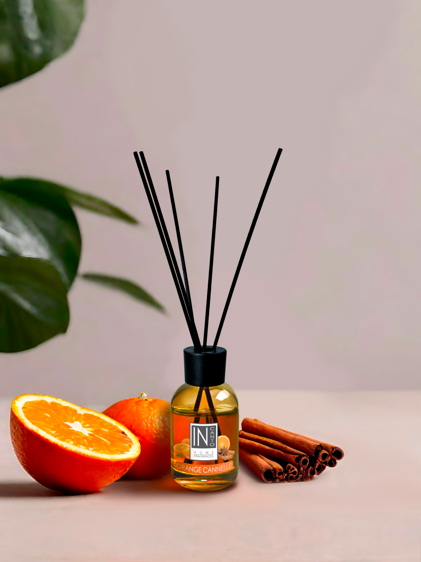 Diffuseur de parfum orange cannelle 50ml tiges rotin – INCANTO
