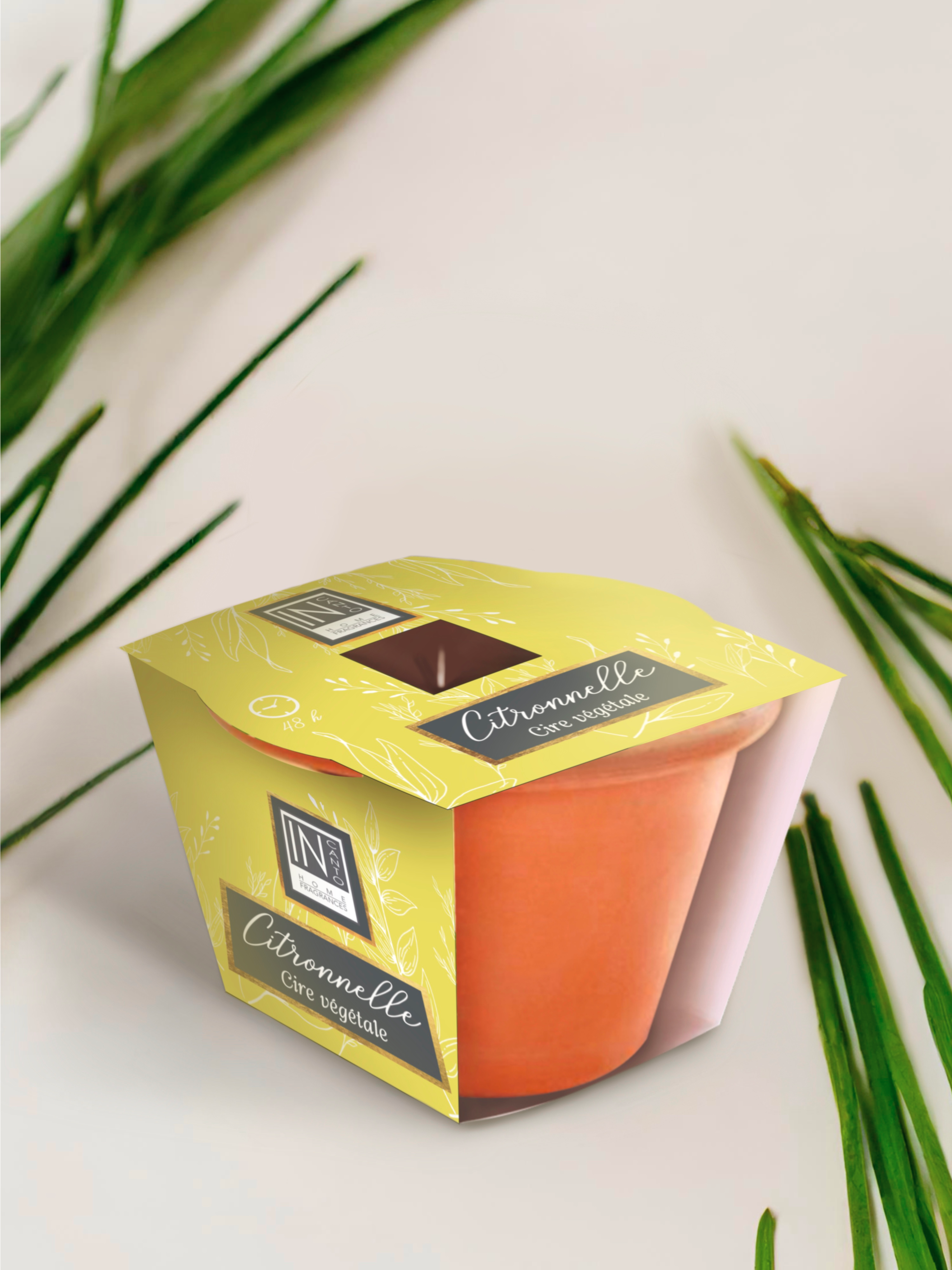 Image d'une bougie parfum citronnelle In canto.