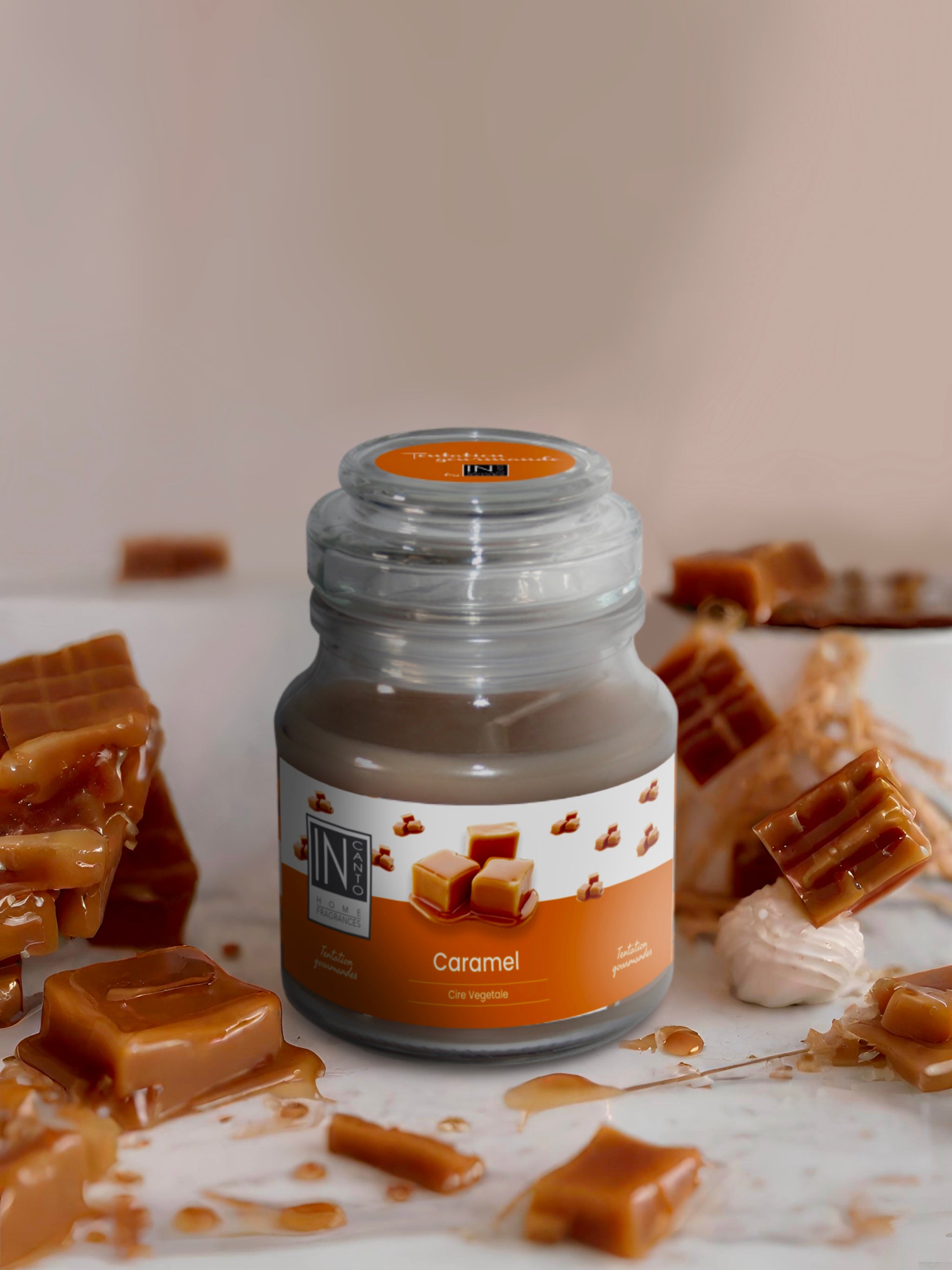 Image d'une bougie parfum caramel In canto.