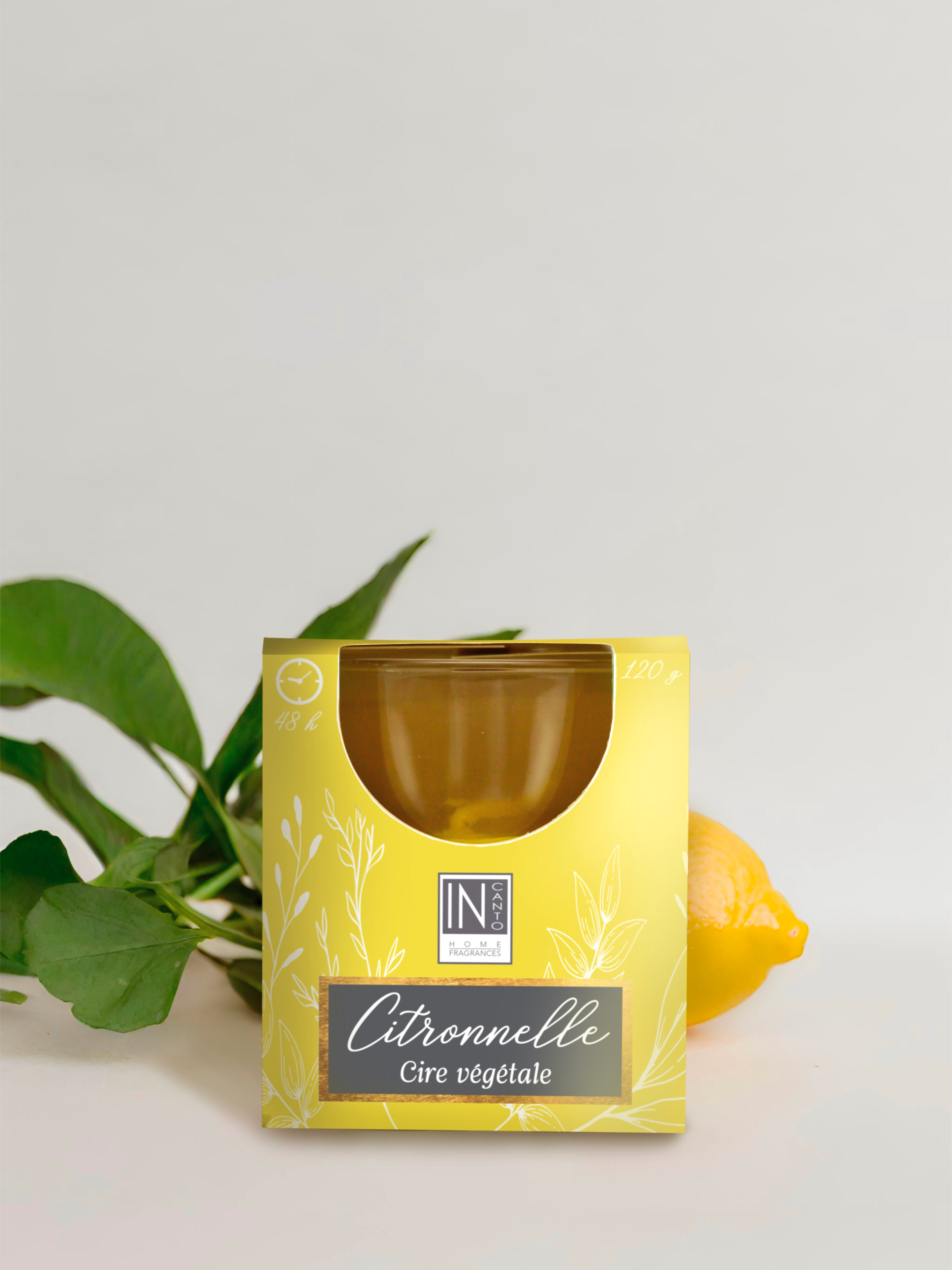 Image d'une bougie parfum citronnelle In canto.