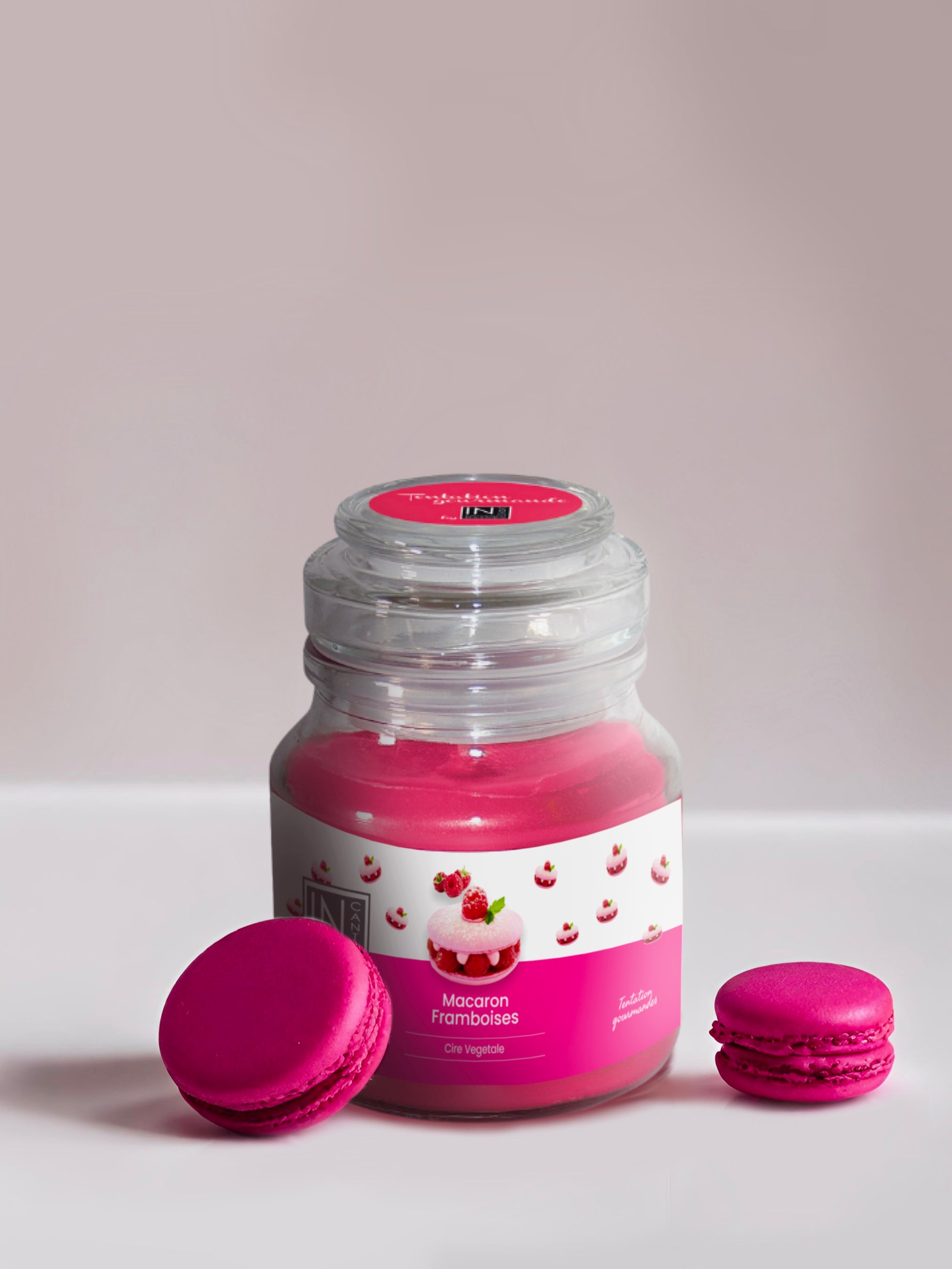 Image d'une bougie parfum macaron In canto.